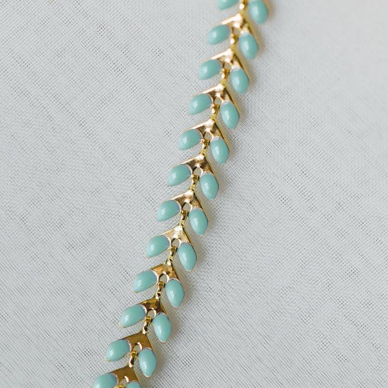 Gold plated Brass Enamel Chevron Chain 6.3mm, Herringbone Flat Arrow Designer Chain, Color Not Easily Tarnish (#LK-160)/ 1 Meter=3.3ft
